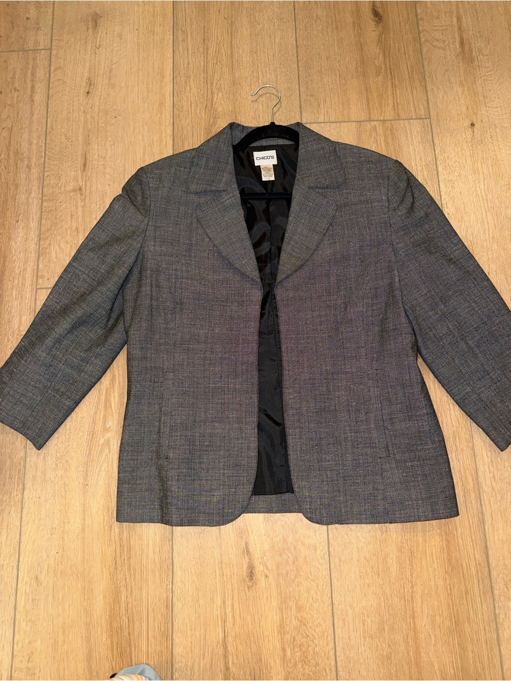 Chico's Charcoal Gray Women's Blazer - Classic Open Front